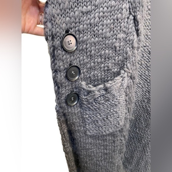 COPY - BILLY REID Gray Wool knitted Tunic Cardigan Sweater - Picture 6 of 9